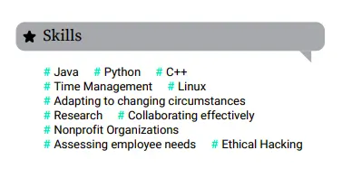 skills section keywords