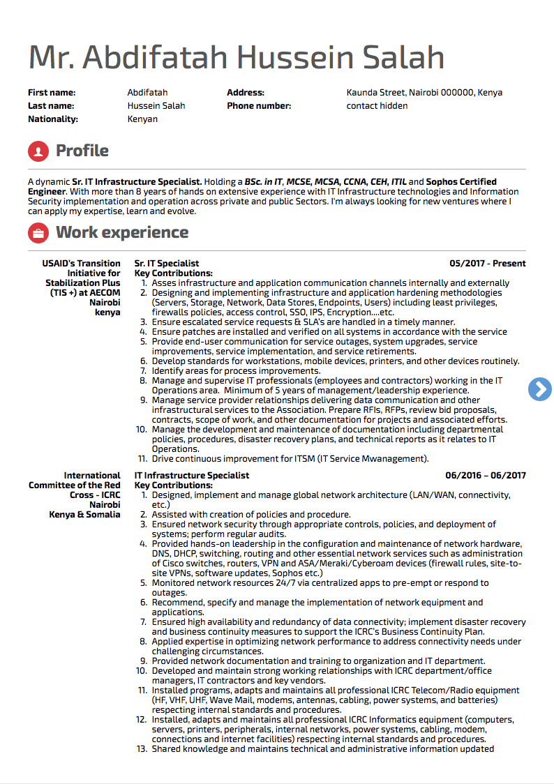 Save the Children: IT Project Manager Resume Sample
