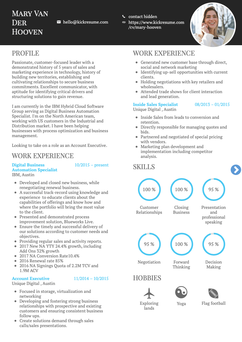 Account Executive Google Resume Sample