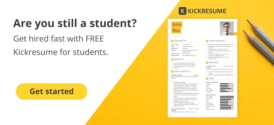 Kickresume Premium Student
