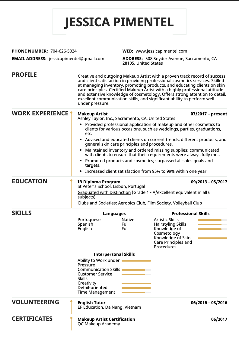 10 Art Resume Samples Score an Art Job That Pays the Bills