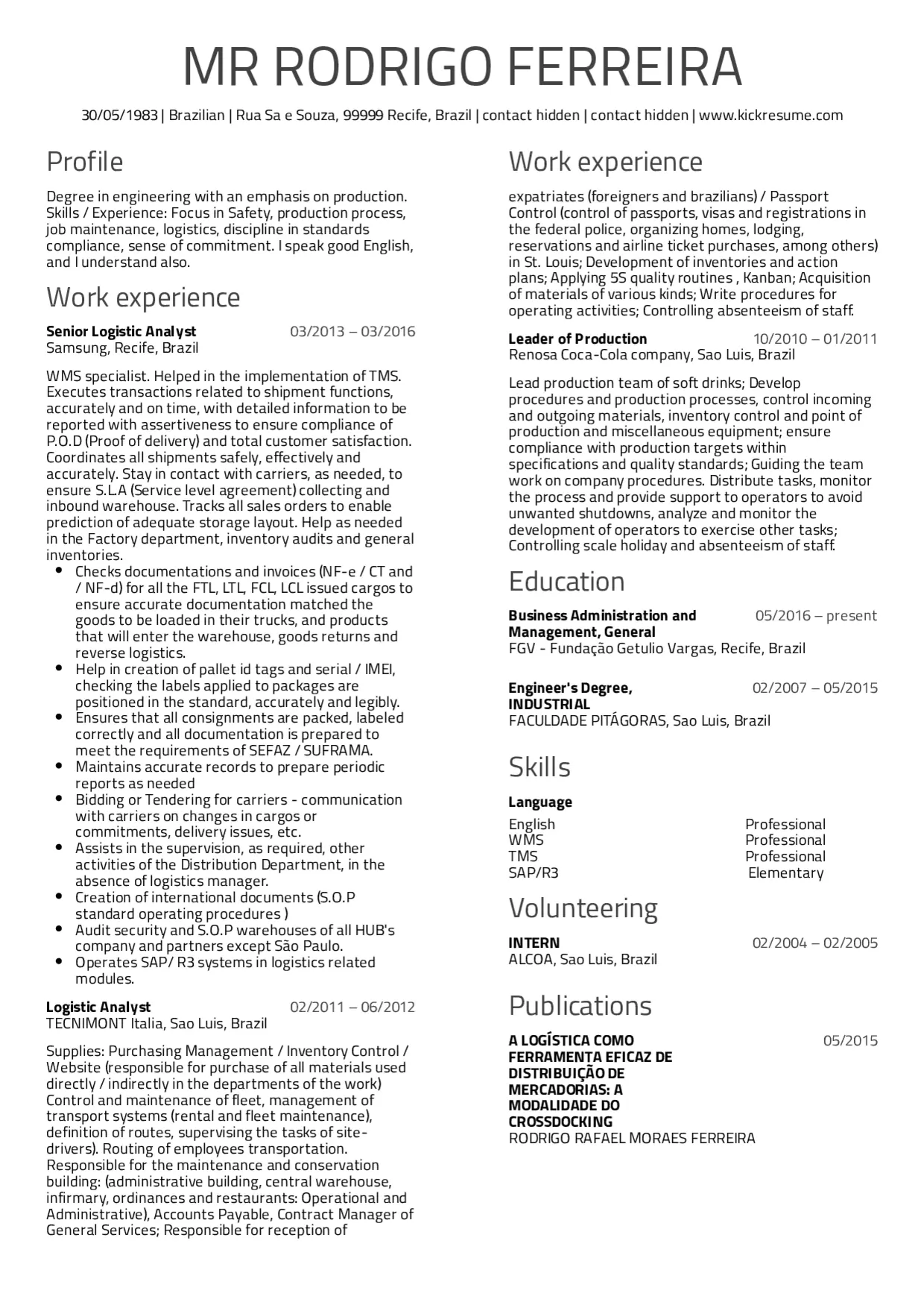 Samsung Production Manager Resume Sample