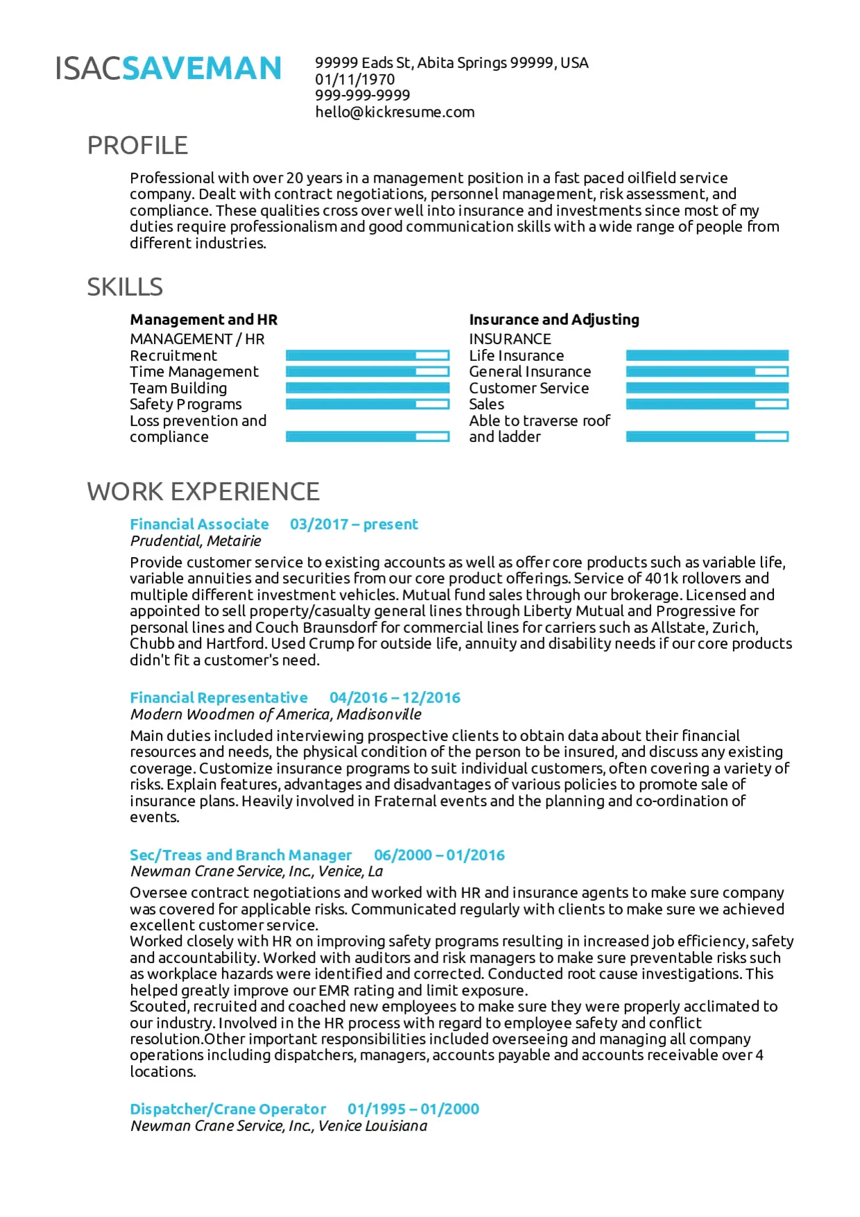 Banking Resume Sample