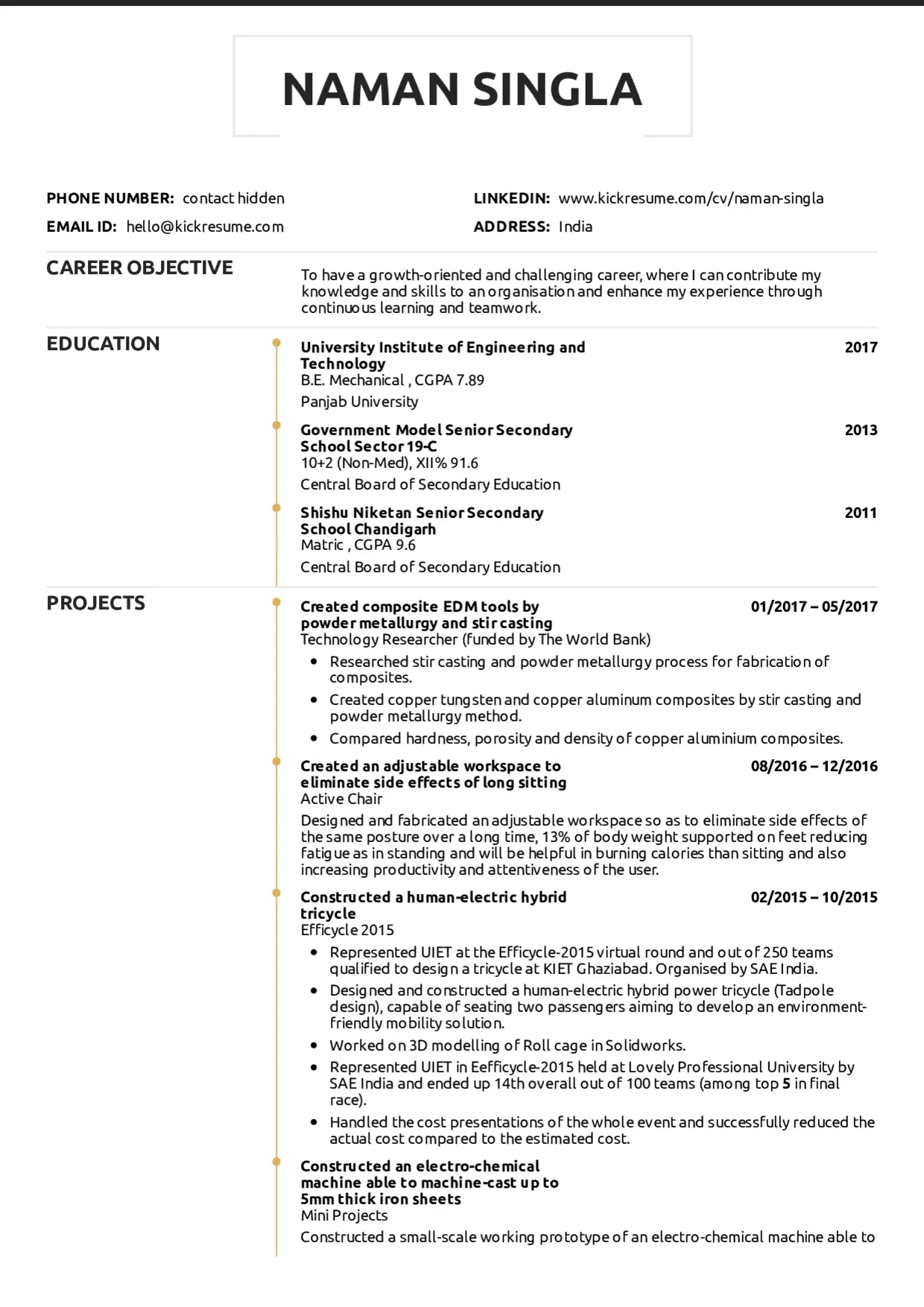 resume format for applying bank jobs