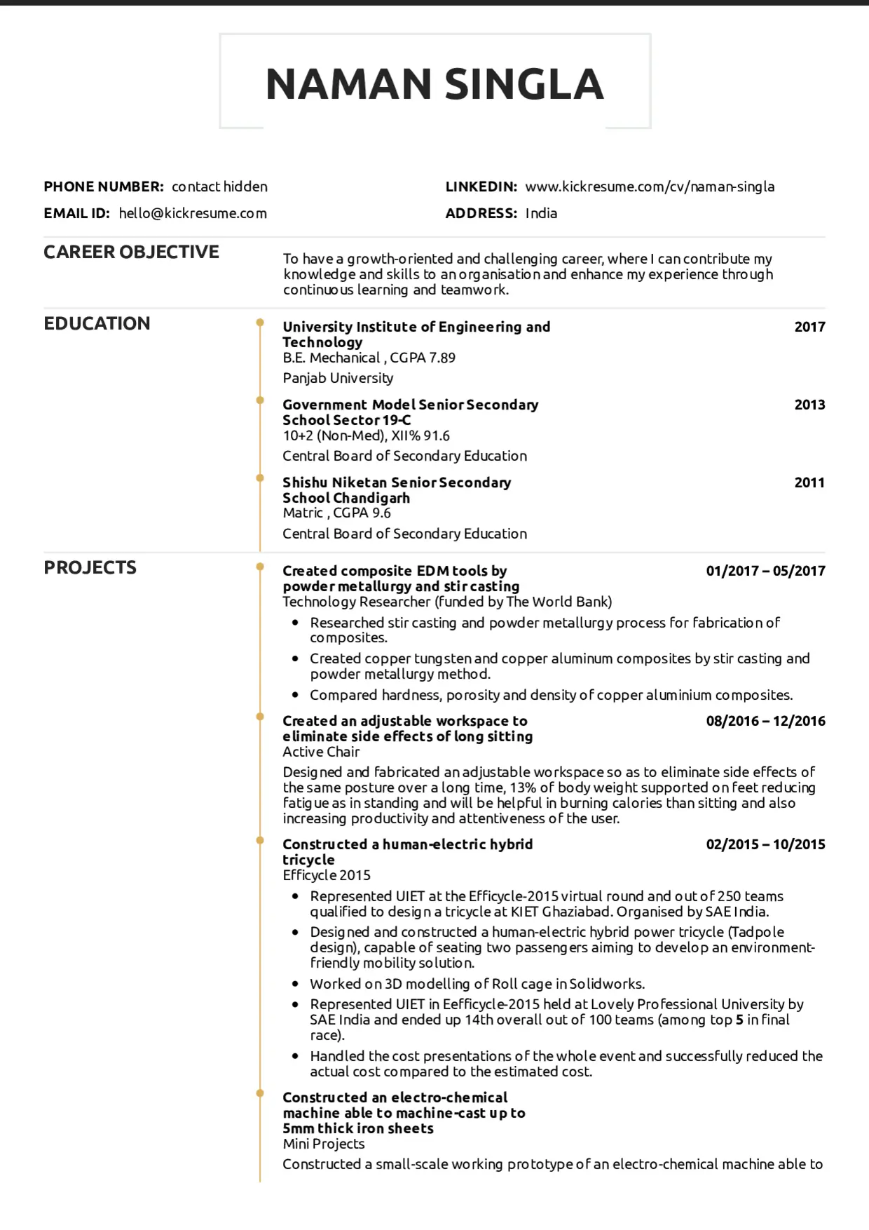 Bank Resume Template