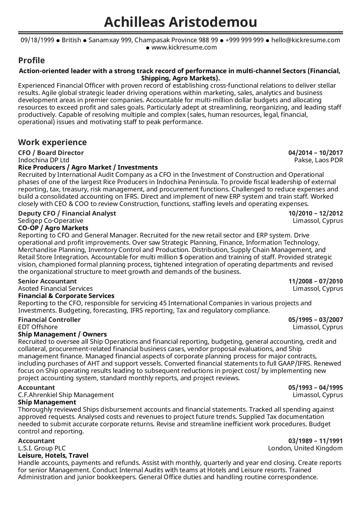 Banking Resume Sample