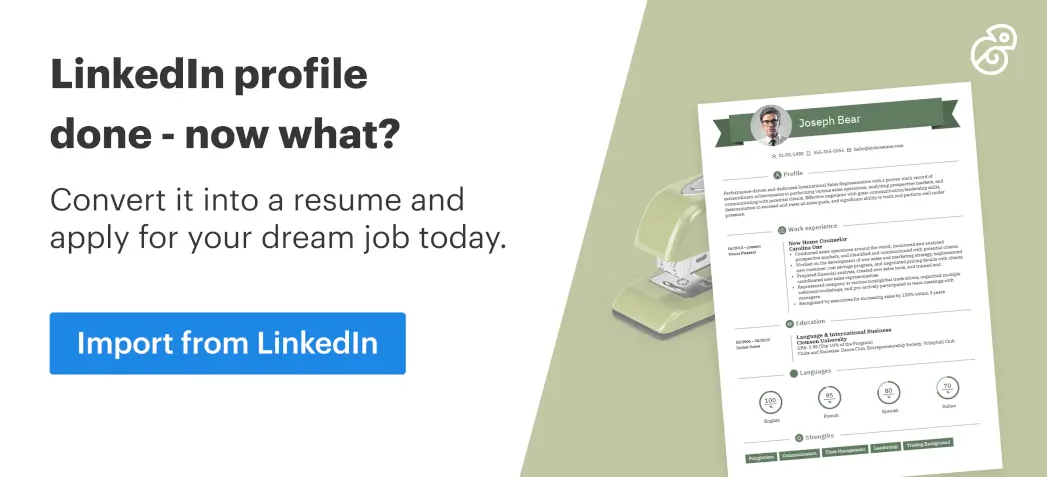 convert linkedin profile into a resume