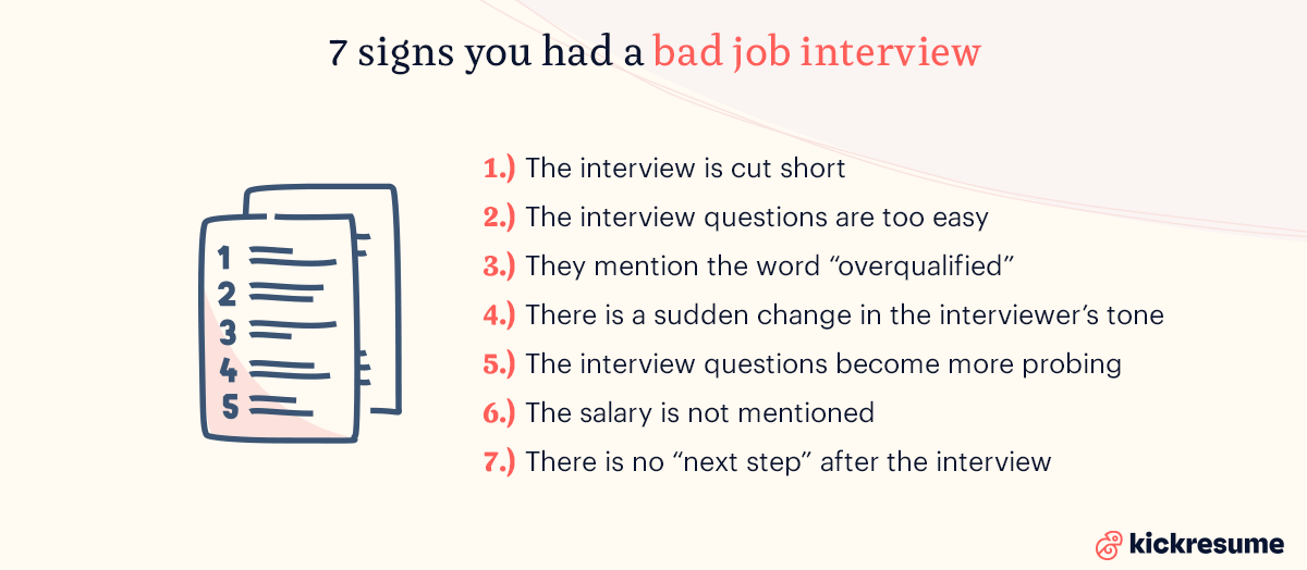7 signs you had a bad job interview