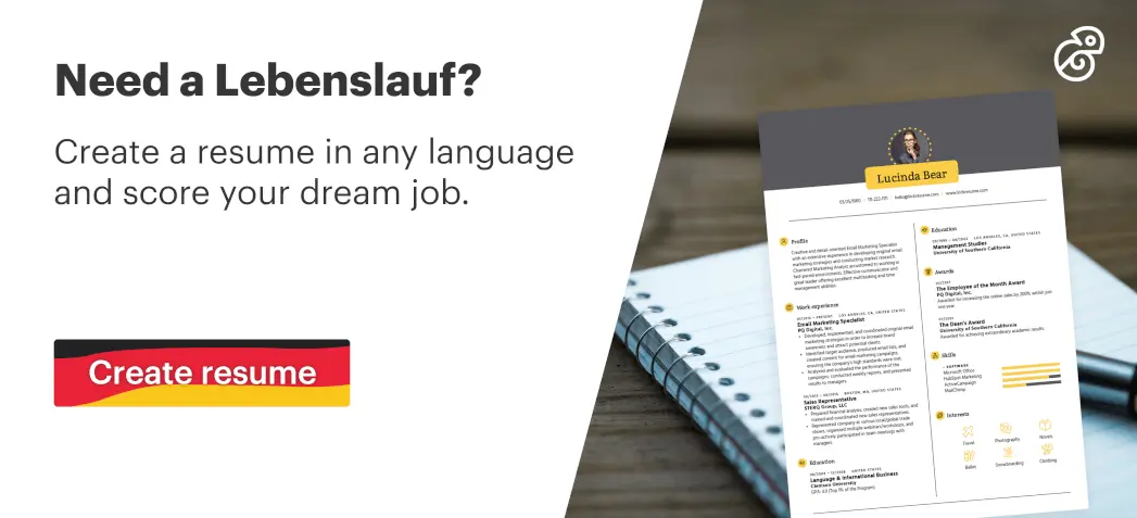 create resume in german