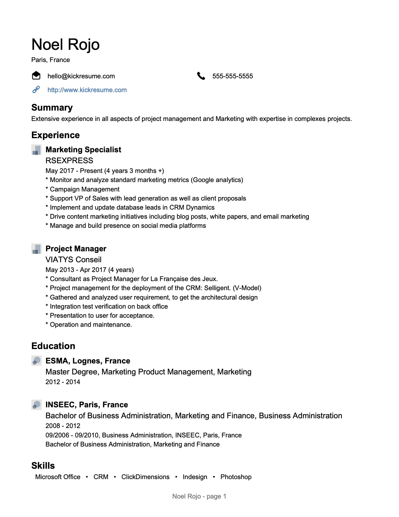 resume for linkedin