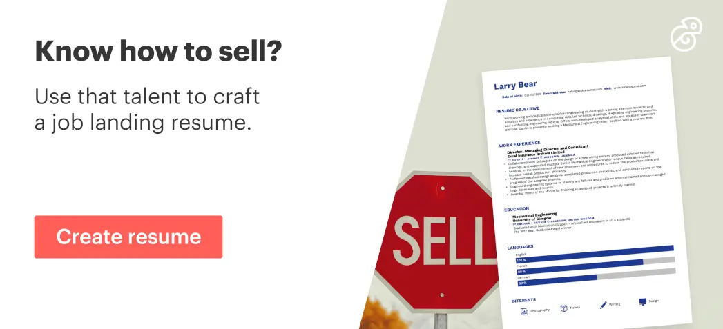 sell yourself with a resume