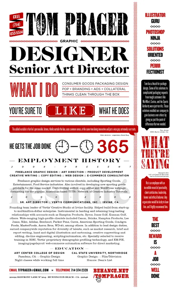 typography resume template
