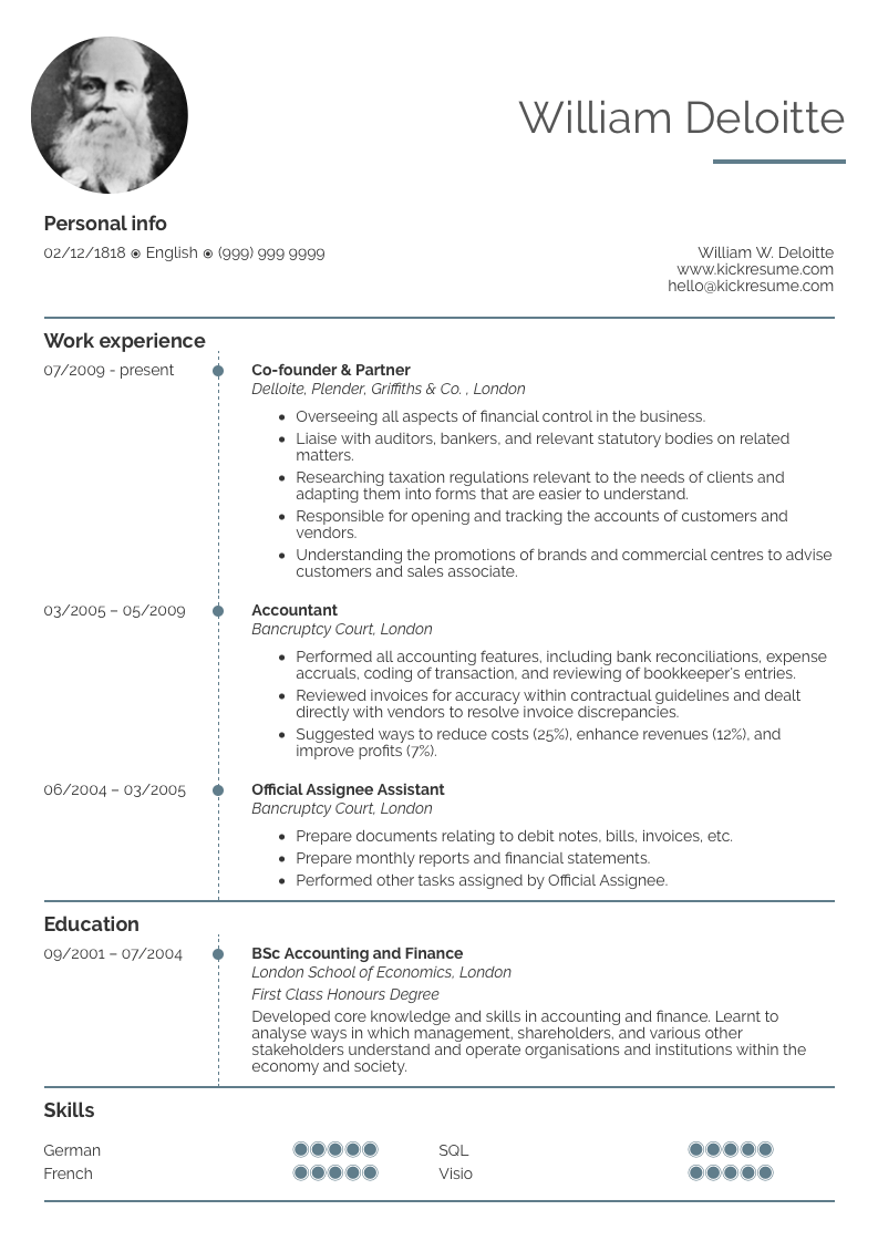 Accounting Mid-Level Resume Sample