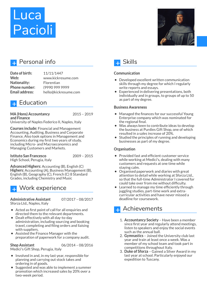 Accounting Student Resume Sample