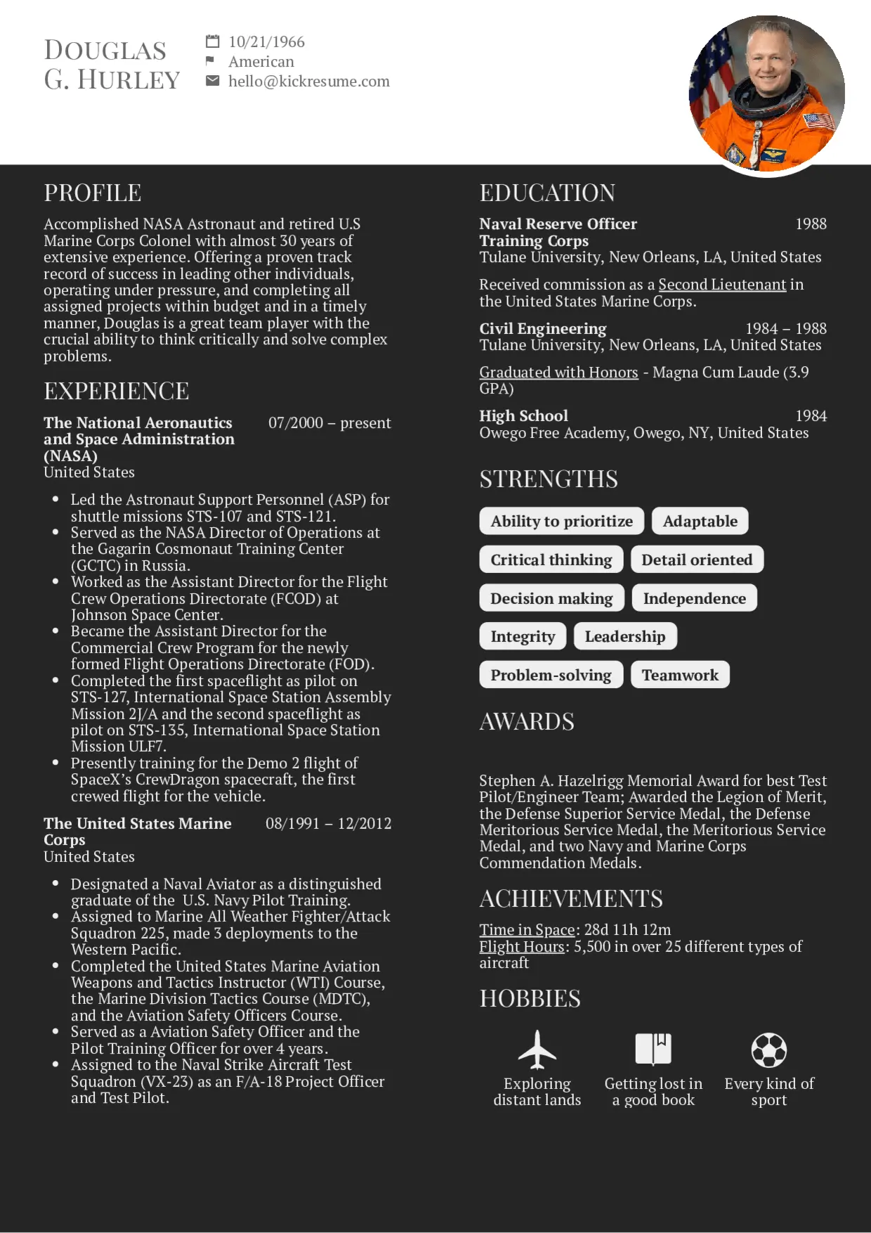 Douglas Hurley Resume