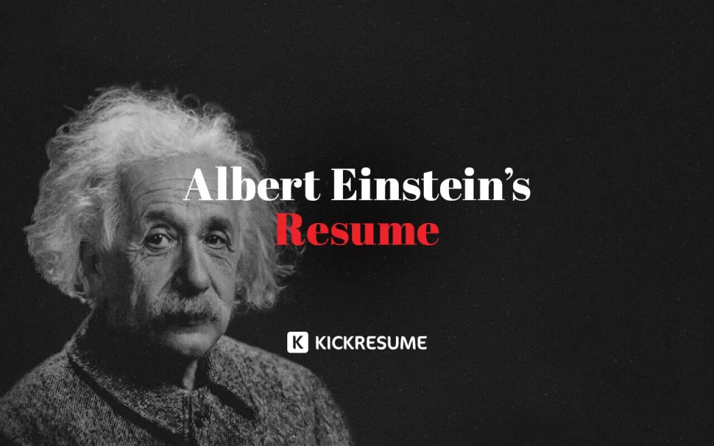 Albert Einstein's resume infographic