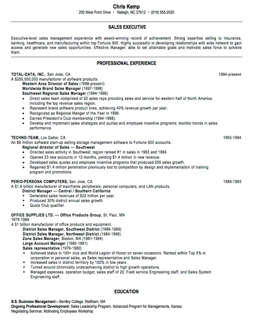 Sales Resume Samples 5