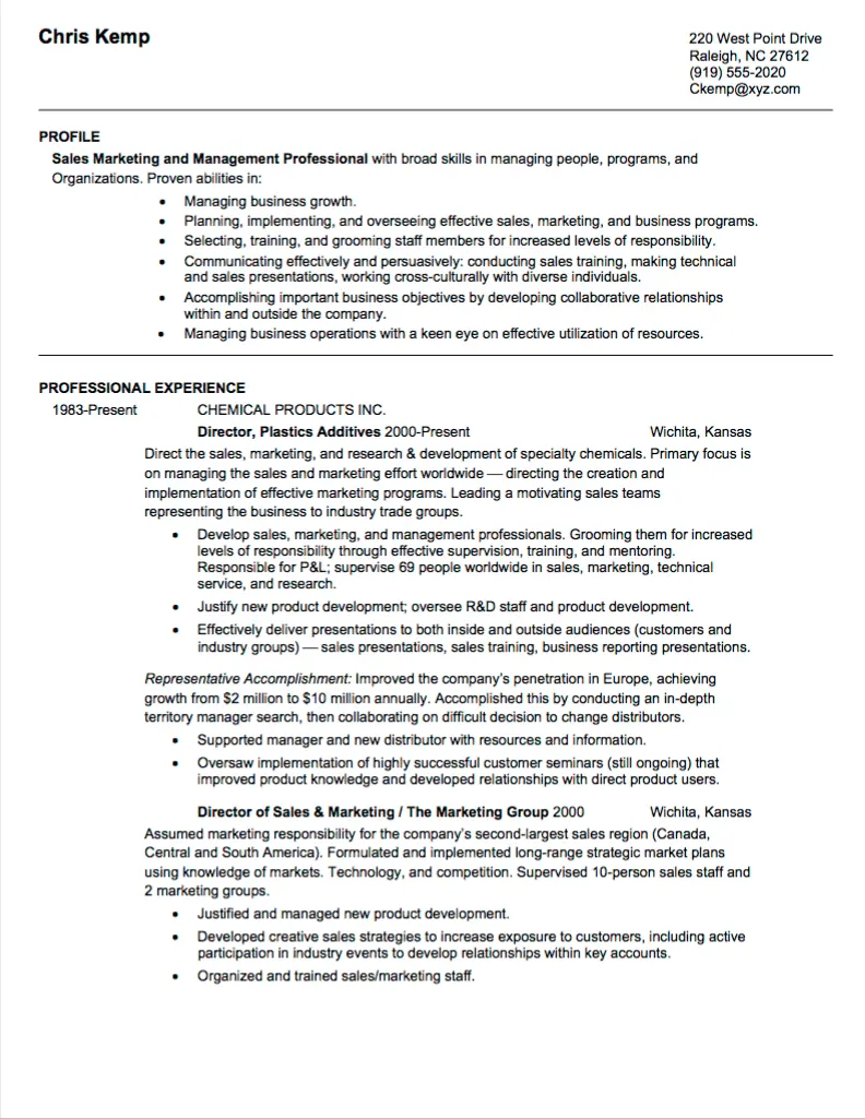 Sales Resume Samples 6
