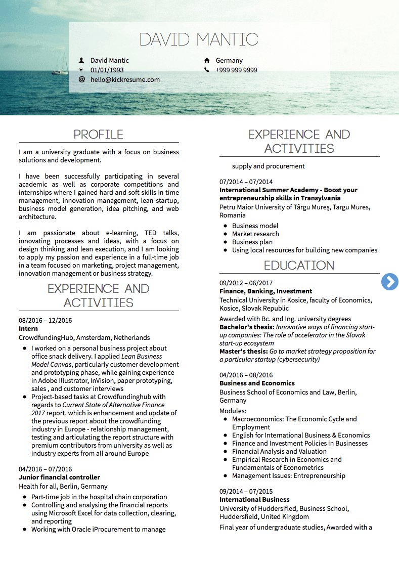 T-Mobile: Junior Product Manager Resume Example