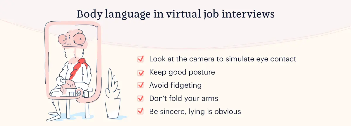 body language in online job interview
