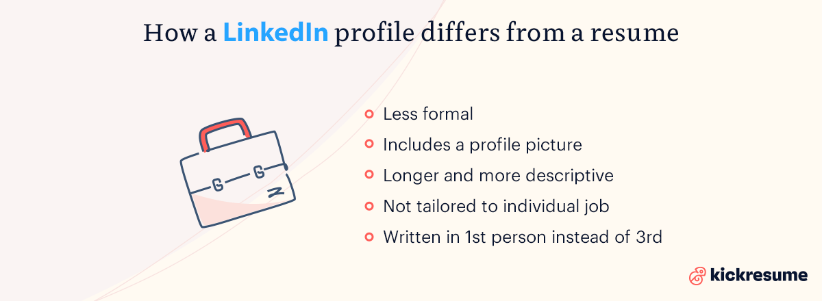 How a LinkedIn profile differs from a resume