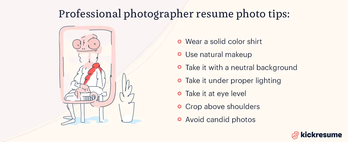 Professional photographer resume photo tips