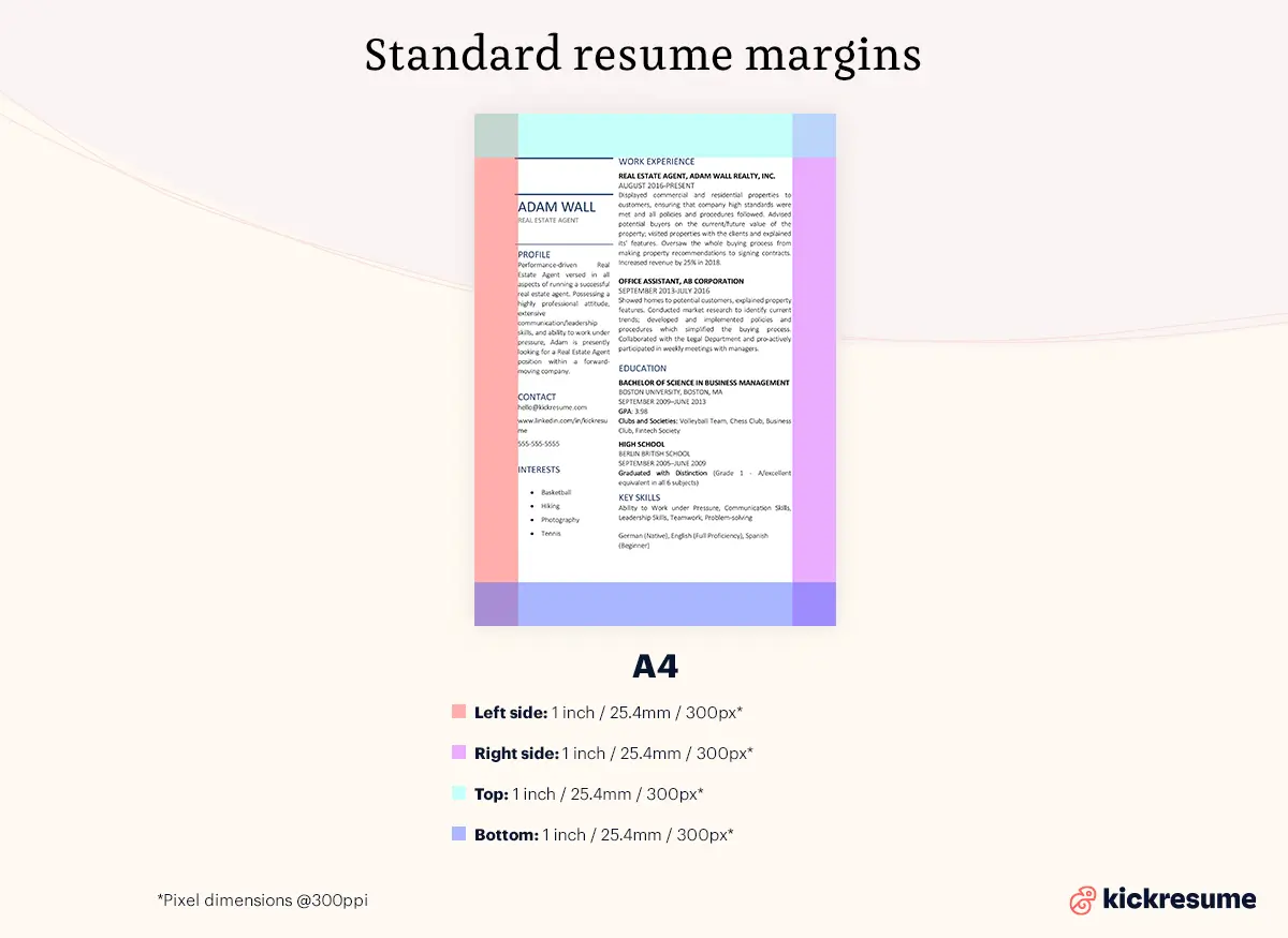how to align right margin in word resume