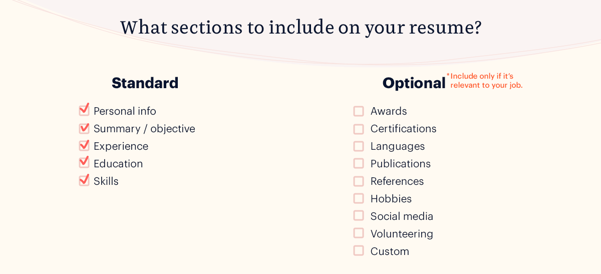 what sections to include on your resume