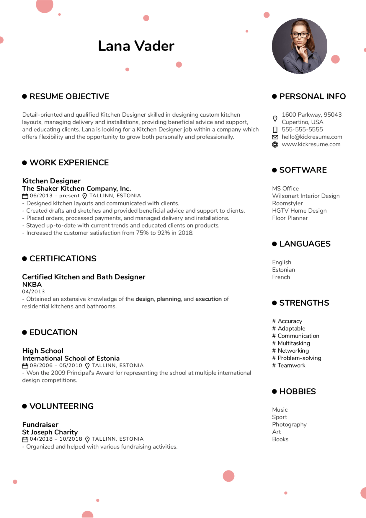 dotts resume template