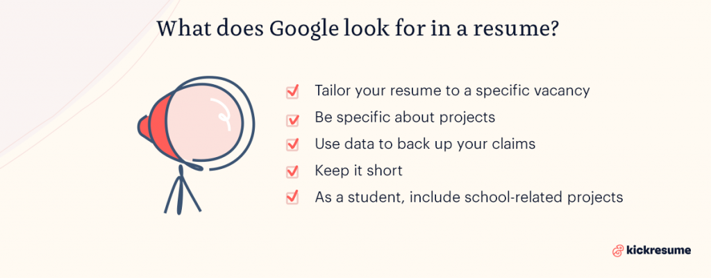 Google resume tips
