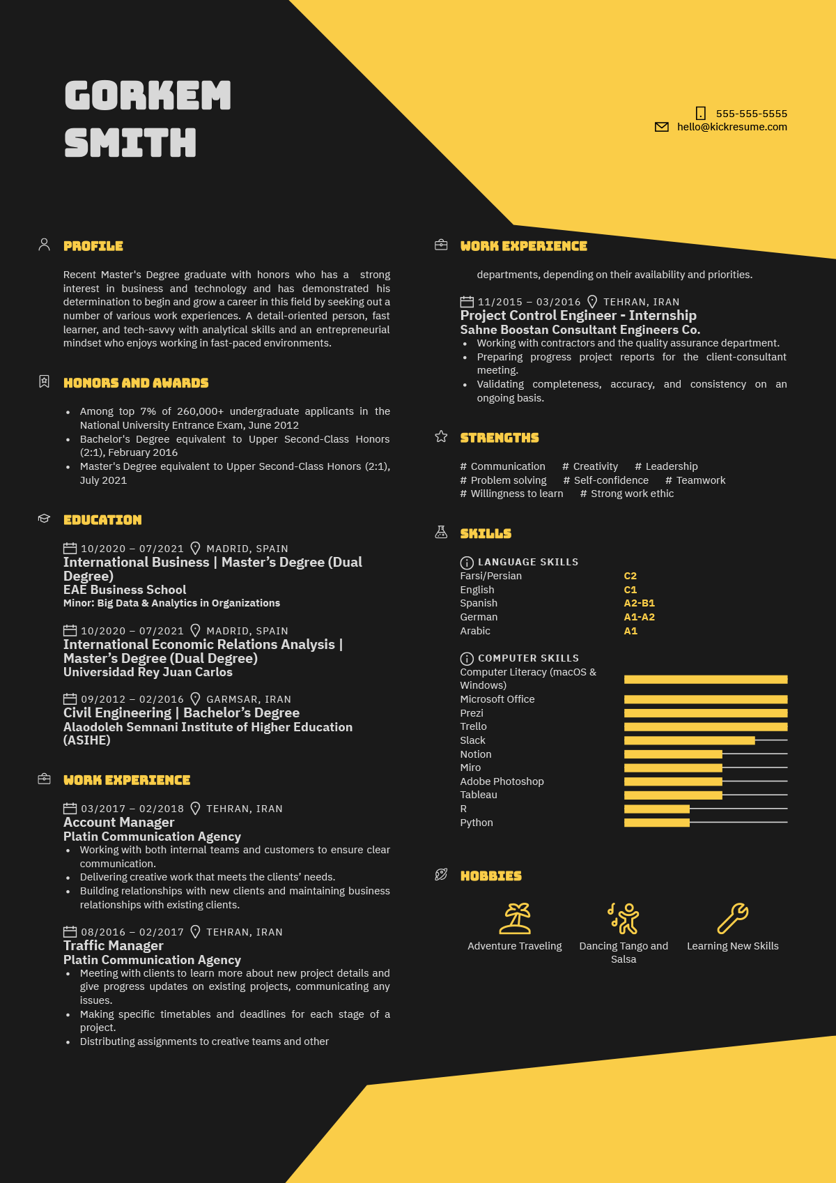 Sales and Marketing CV Example