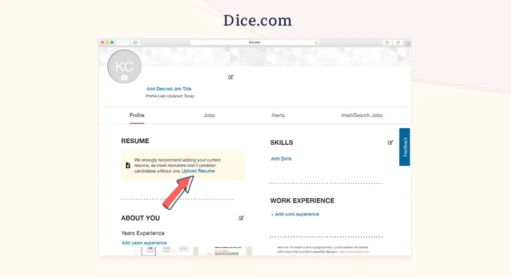 how to upload a resume to dice