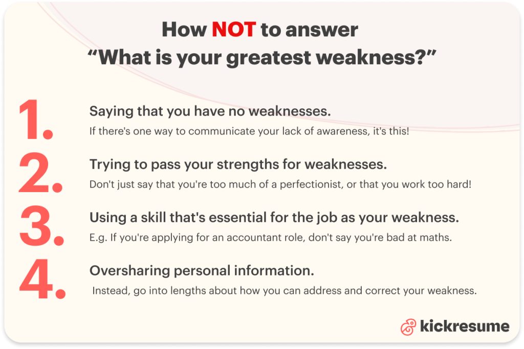 how not to answer what is your greatest weakness