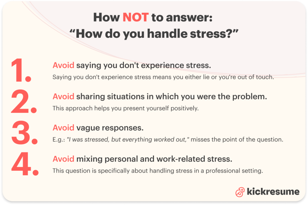 how not to answer how do you handle stress interview question