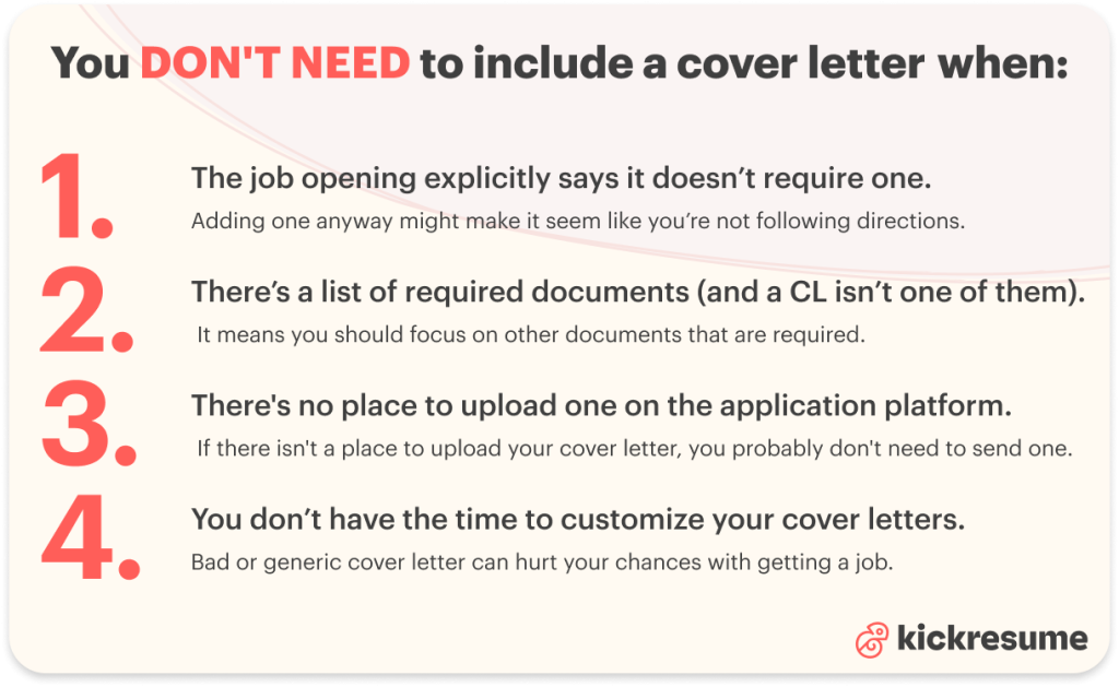 When you don't need to include a cover letter